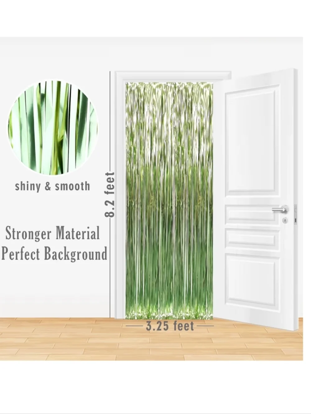 Foil Fringe Curtain - Green Party Backdrop